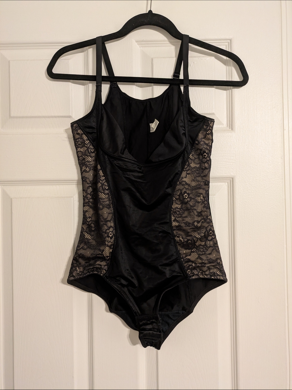 Maidenform Black Lace Panel Shapewear Bodysuit